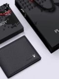 Playboy, мужской бумажник, короткий брендовый картхолдер, из натуральной кожи