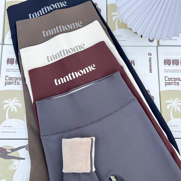 佐丹伊89015冬季新款高腰羊羔绒加绒加厚椰椰裤高弹保暖鲨鱼裤女