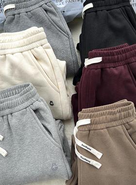 tnnthome89060秋冬新猫猫裤加绒加厚羊羔绒卫裤保暖外穿休闲裤女