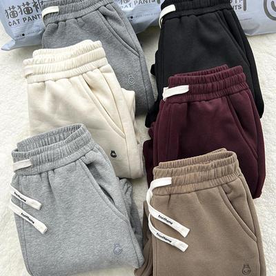 佐丹伊休闲卫裤羊羔绒猫猫裤百搭