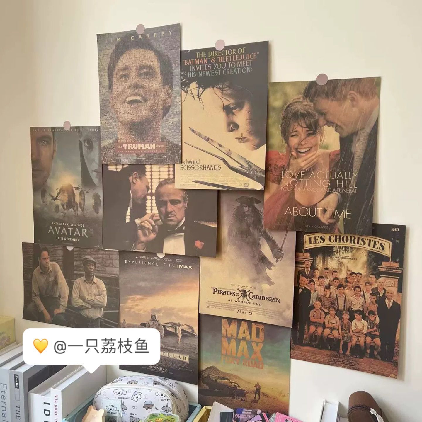 海报墙贴卧室男生复古ins