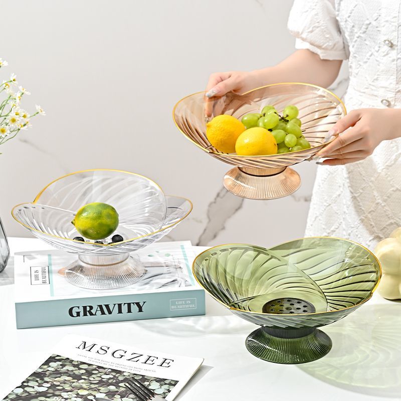 水果盘办公室用水果盘客厅家用上档次果盘美式零食盘沥水果盘子大