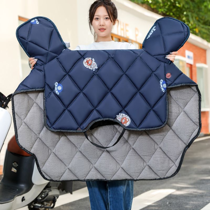 踏板摩托车专用挡风被双面防水2025秋冬新款电动车挡风被冬季加绒