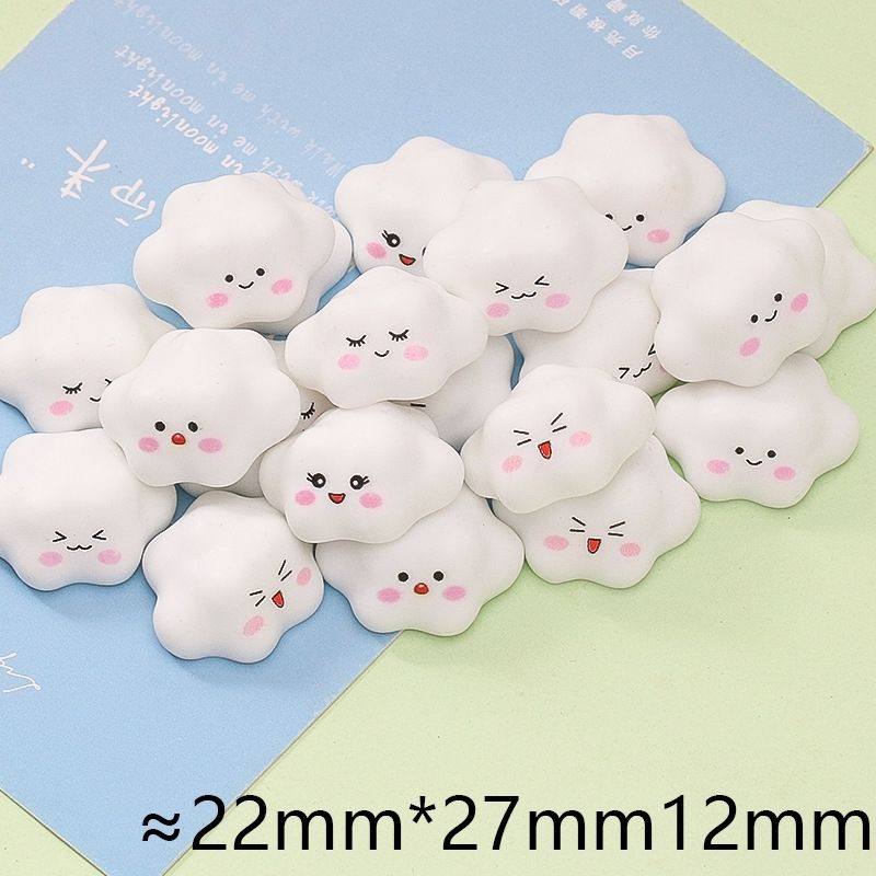 冰箱贴diy配件卡通表情白色云朵DIY奶油胶手机壳发饰发夹冰箱贴儿