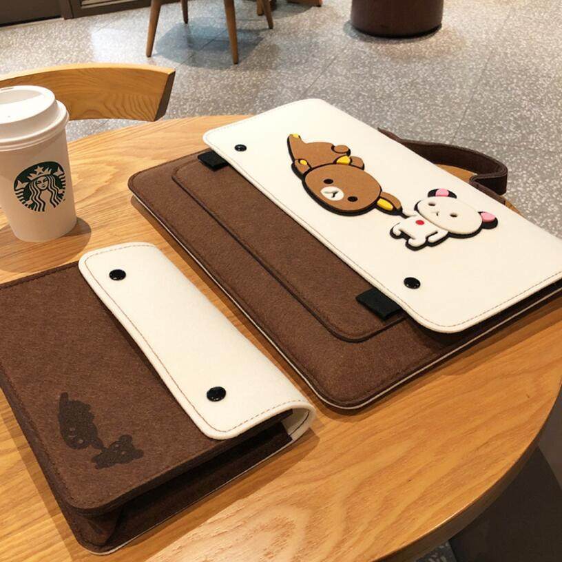 茶杯2025新款高端毛毡卡通手提笔记本电脑包华为苹果联想小米荣耀13寸14寸15.6寸优