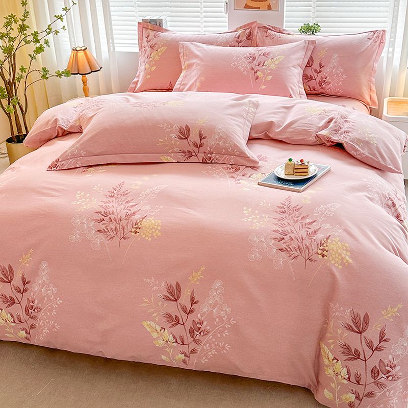 高档100%纯棉四件套全棉斜纹加厚被套床单双人家用床上用品四季款