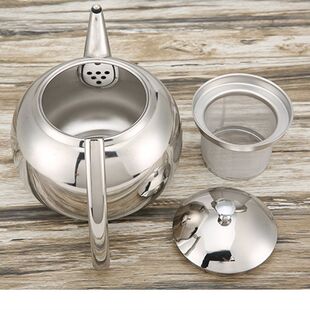 金属煮茶器加厚不锈钢茶壶花茶壶带滤网酒店餐厅饭店用电磁炉煮茶