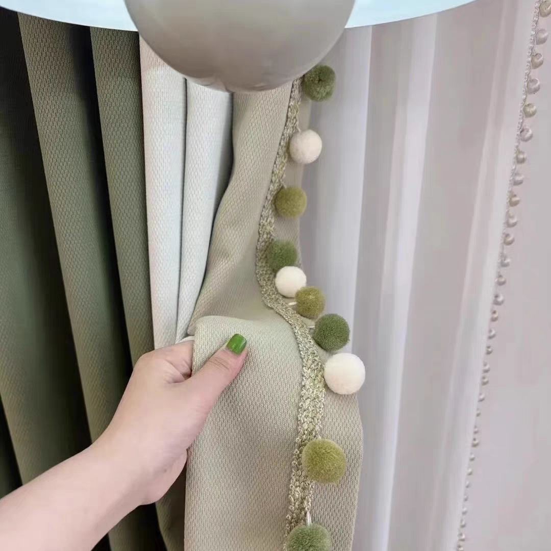 窗帘花边装饰可拆卸小红