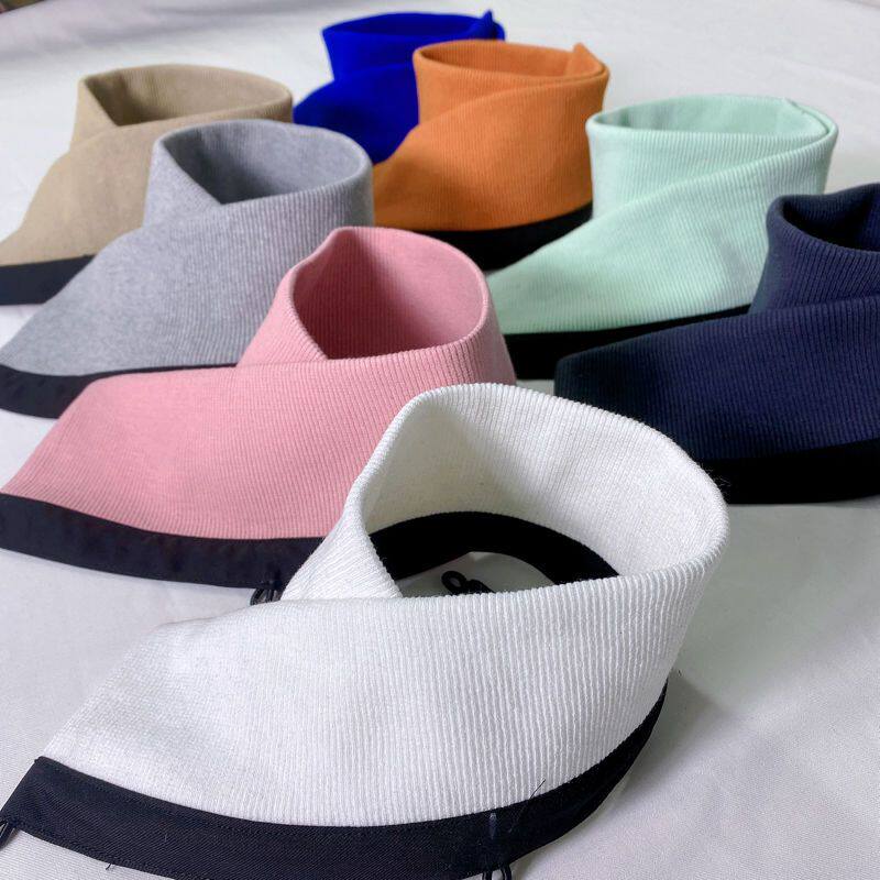 内搭假帽子秋冬季纯棉针织螺纹羽绒服假领子防脏领男女通用毛领子