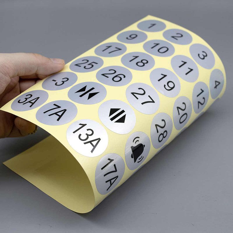 电梯按键装饰电梯按键数字贴1-30层亚银PET防水标签流水号杯子柜