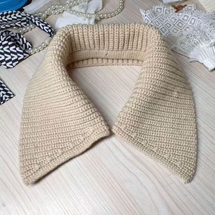 配羊毛衫的假领子洋气气质假领子秋冬韩版大翻领保暖装饰羽绒服防