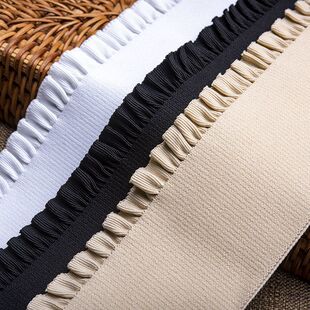 松紧带宽条热门6cm宽荷叶边彩色松紧带接高腰橡筋裤 木耳边 腰时尚