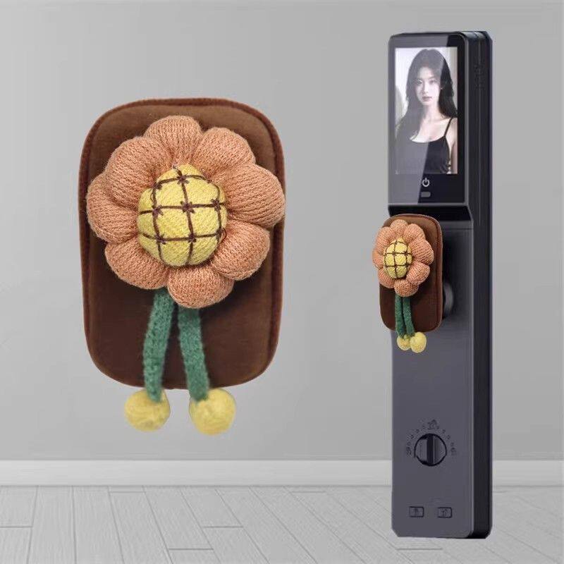 电子锁保护套智能锁密码指纹锁保护套太阳花门把手套入户门锁把手