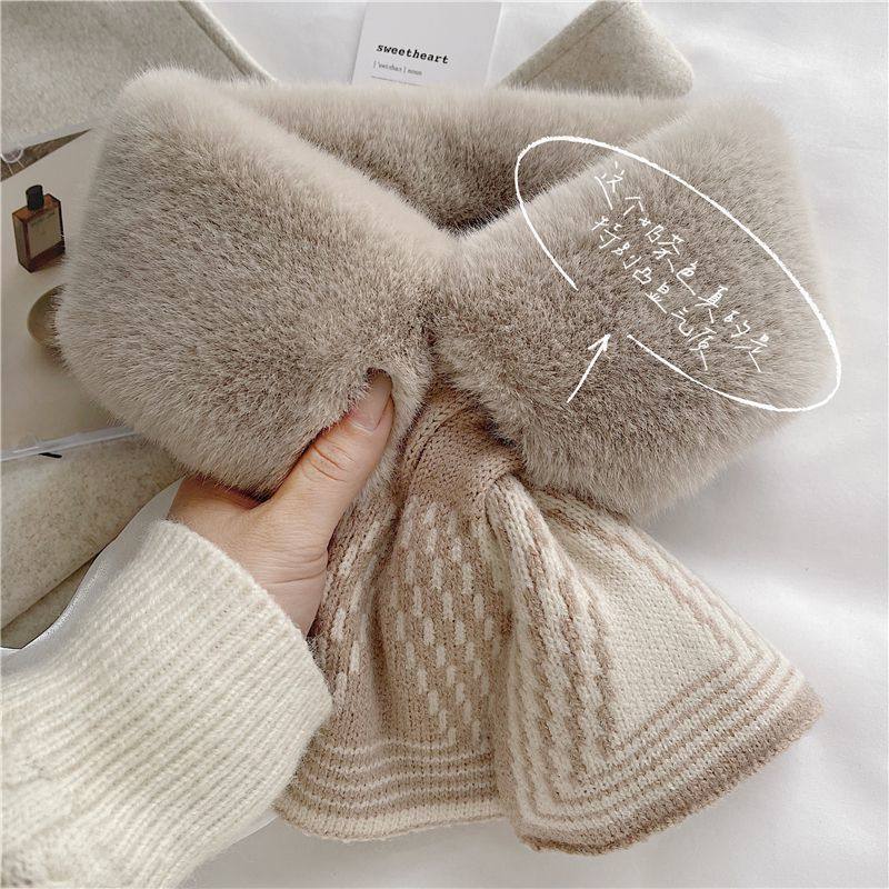 羽绒服防脏护领小围巾韩