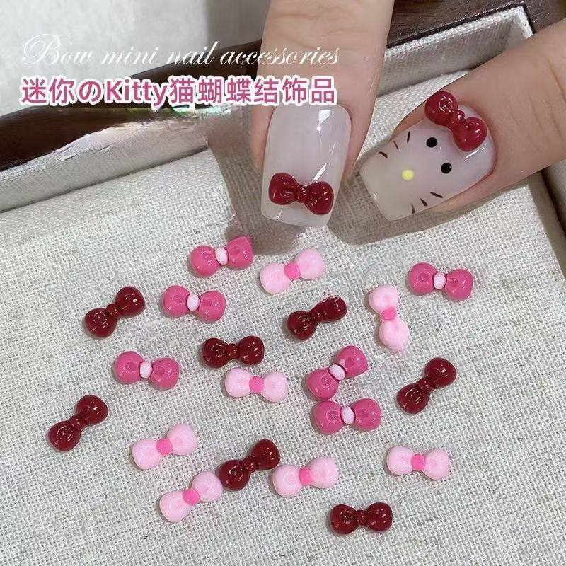 美甲点缀小饰品美甲甜心芭比猫蝴蝶结饰品卡通可爱领结穿戴