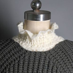 配羊毛衫的假领子假领子女秋冬保暖配毛衣卫衣领口袖口装饰磨毛蕾