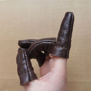 皮手指头套牛皮加厚皮革手指保护套隔热防寒保暖指头套防划防抛光