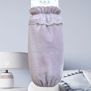 女士上班专用袖套新款女士纯色袖套秋冬蕾丝花边羽绒服套袖长款成