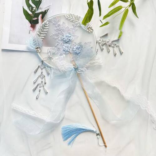 蚕丝扇成品古风圆扇蝴蝶异形团扇汉服小清新舞蹈道具刺绣团扇超仙
