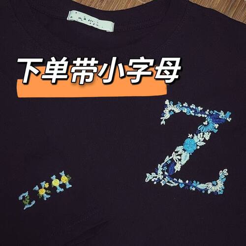刺绣短袖diy手工免画图字