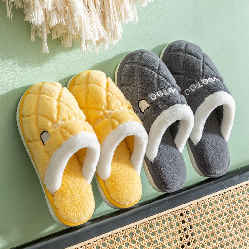 木地板专用静音拖鞋ins棉拖鞋女可爱保暖秋冬季情侣家居家用防滑