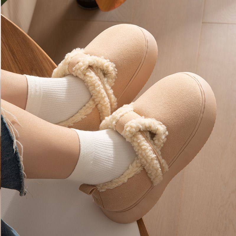 办公室棉拖鞋女可外穿加厚加绒居家用包跟高颜值棉拖鞋女款防寒防