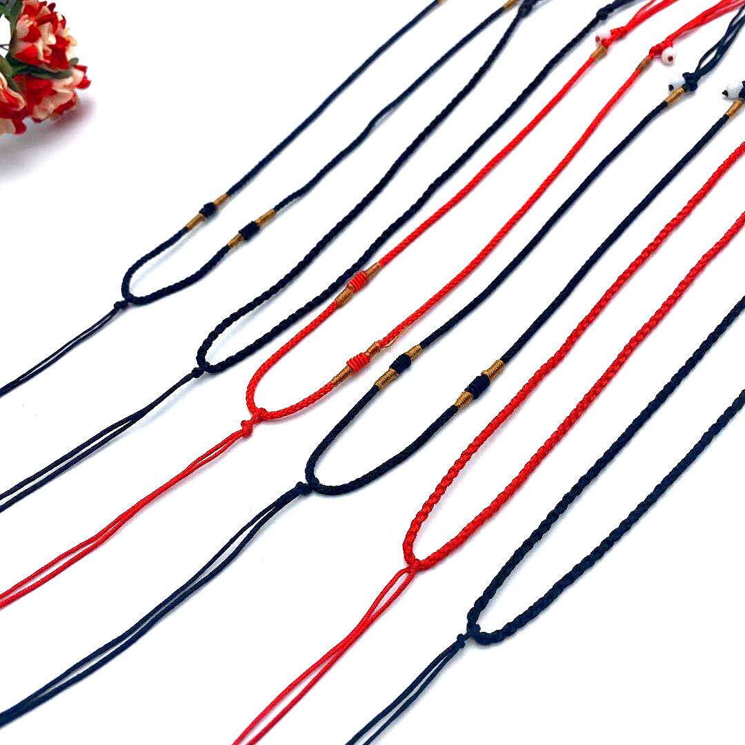 项链编织绳半成品可穿吊坠手工编织红绳百搭项链绳可调大小DIY本