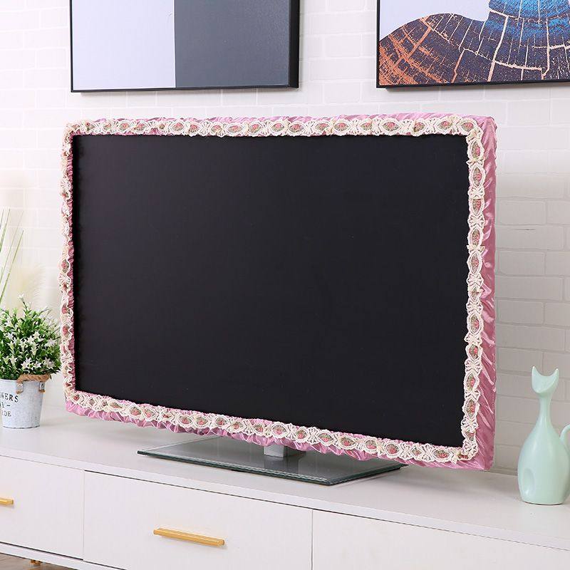 电视机防尘罩电视罩防尘罩套家用蕾丝布艺电视机电脑防尘布开机不