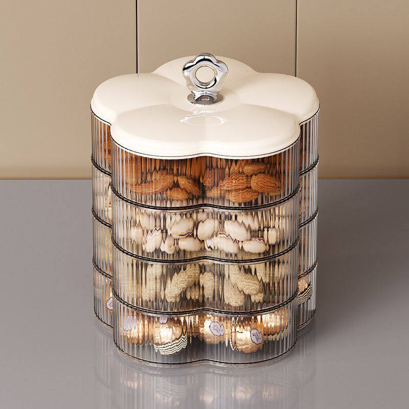 零食小吃收纳盒糖果盒带盖多层透明爆款过年摆放盘坚果盒客厅家用