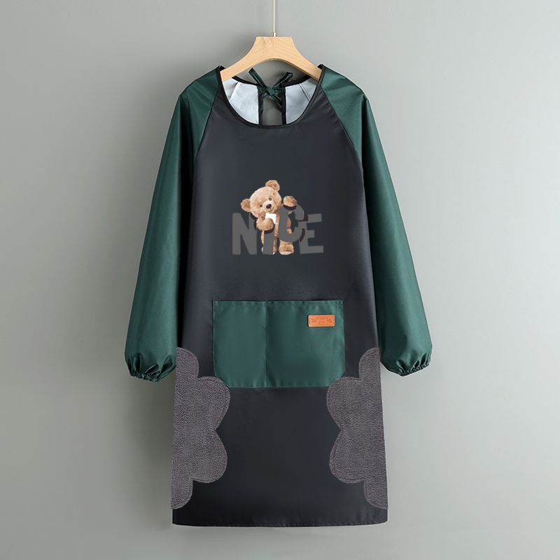 防水防油围裙质量好的新款防水围裙男女厨房家用做饭防油长袖罩衣