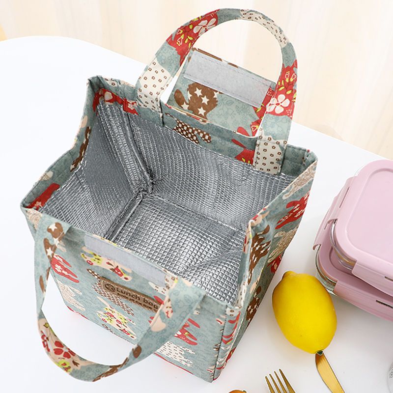 上班族网红手提袋保温手提袋韩式加厚防水防油保鲜冷藏小清新学生