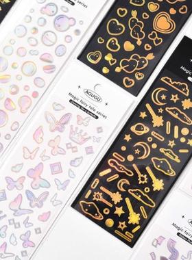 Silver Butterfly Whale Journal ickers Self-Adhesive贴纸