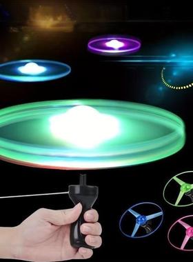 Lnous Bamboo Dragonfly Flying Disc Hand Pulled Rope Toy