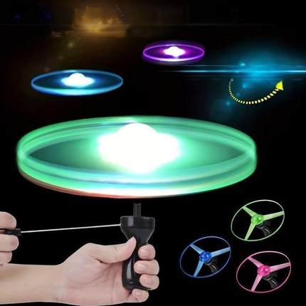 Lnous Bamboo Dragonfly Flying Disc Hand Pulled Rope Toy