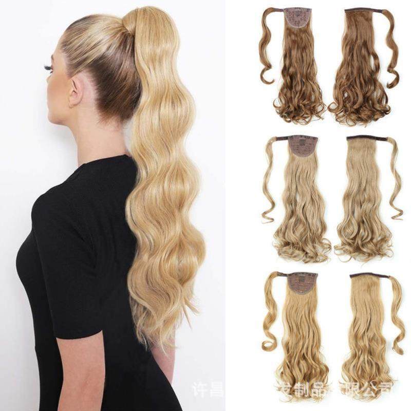 Wig Ponytail dium Length Curly Hair Tie-in Hair Extensions