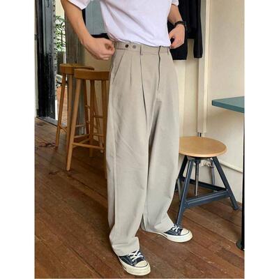 A 35208 Men's wide-leg straight pants 街头潮流阔腿裤跨境
