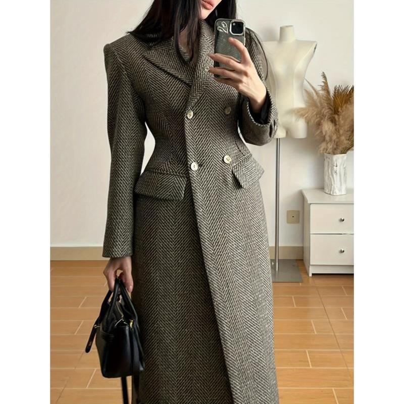 外贸代发新款Windbreaker Jacket Temperament Double Row Button