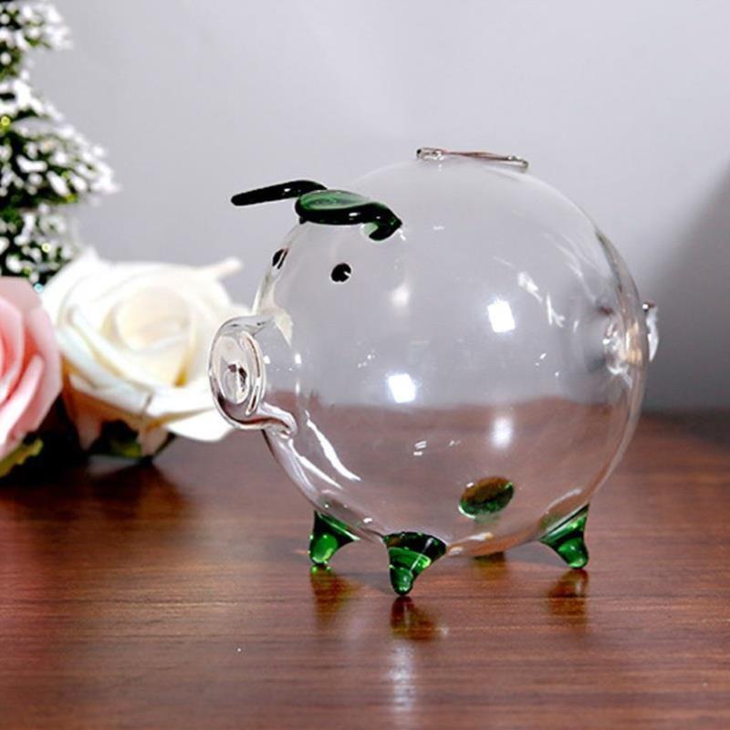 Pig Piggy Money Boxes Coin Saving Box Transparent Glass跨境