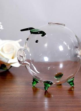 Pig Piggy Money Boxes Coin Saving Box Transparent Glass跨境