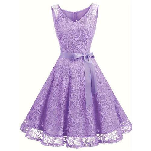 L 15733 Lace up flare bridesmaid dress 系带开衩伴娘长裙