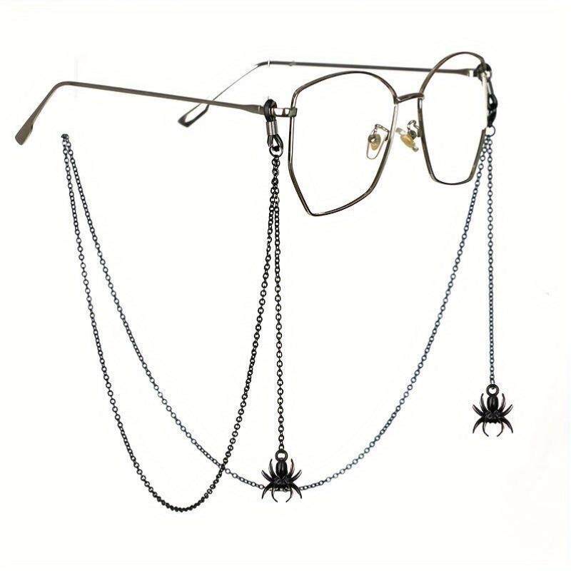1pc Black Spider Glasses Chain Goth Eyeglass for Women E跨境