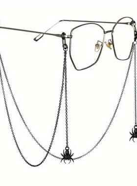 1pc Black Spider Glasses Chain Goth Eyeglass for Women E跨境