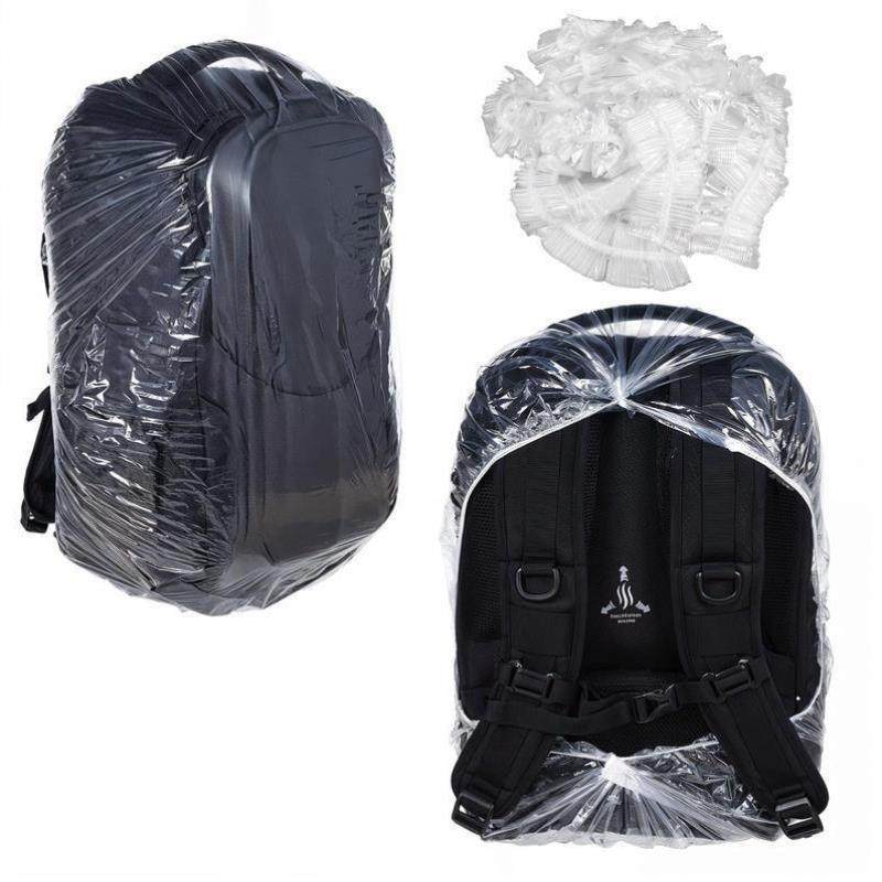 10 Clear Backpack Rain Cover Disposable Waterproof Elastic