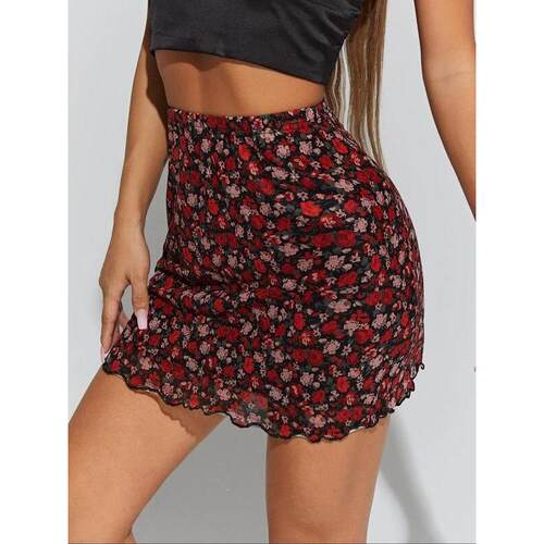 S 72583L Irregular Mesh A-Line Skirt 不规则网纱短裙