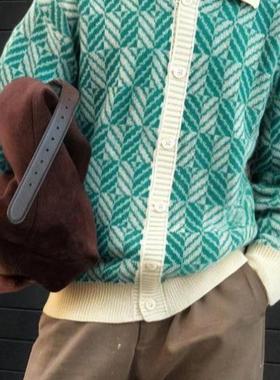 跨境n's Autumn Winter reet yle Loose F Polo Collar