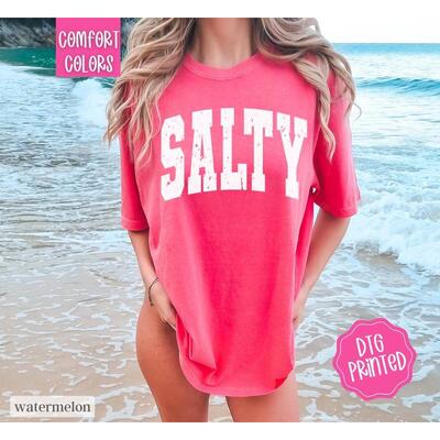 I 73302 Salty Letter Loose T-shirt 字母宽松短袖