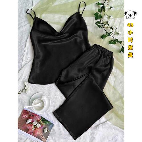 T 13962 Silk like camisole home set 仿真丝家居套装