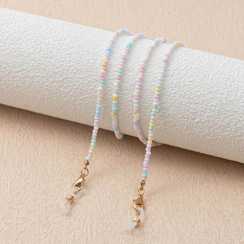 Small Candy Color Beaded Glasses Chain Anti lost Glasses跨境