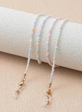 Small Candy Color Beaded Glasses Chain Anti lost Glasses跨境