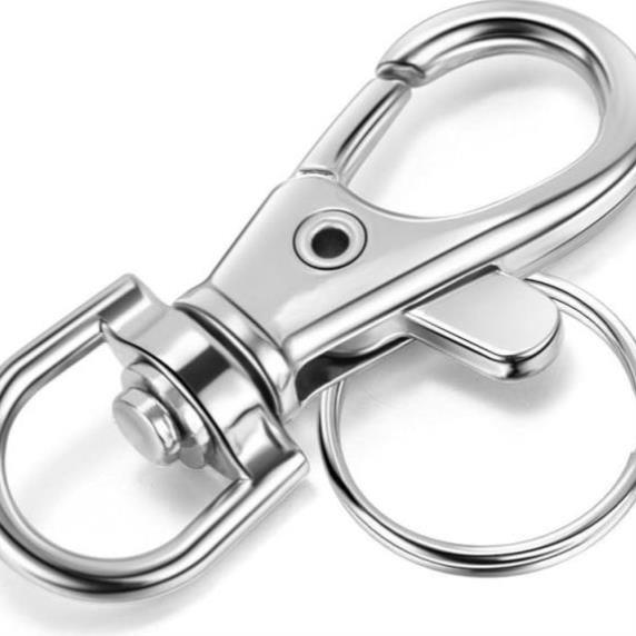 Keychain Key Chain Rings Clips Swivel Bulk 10 Sets Sliver